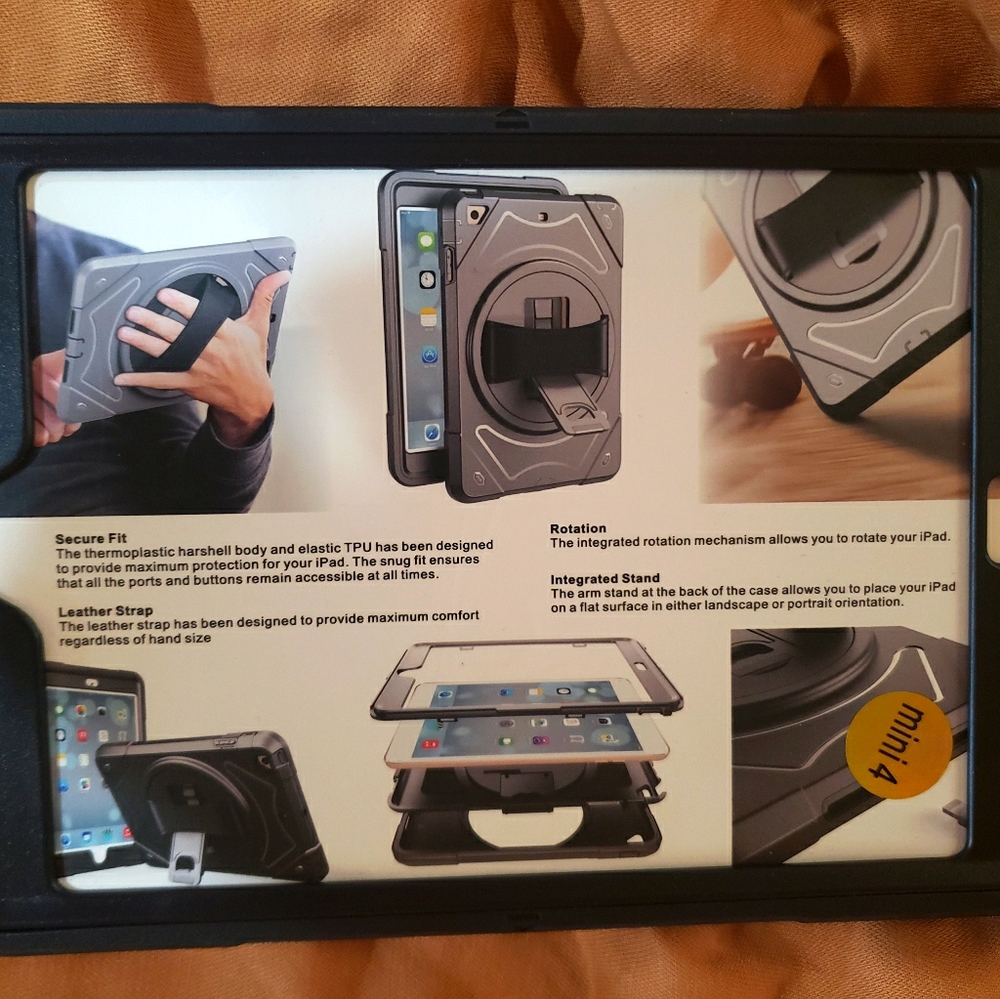 Ipad Mini 4 Case w/ Leather Swivel handle